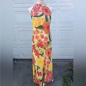 Women's VTG Geary Roark Kamisato midi dress floral size 14 multi-color